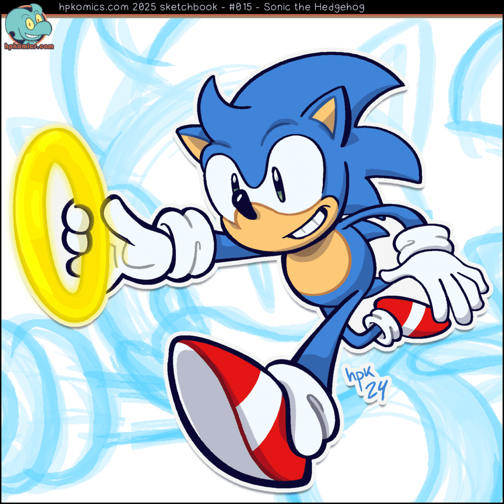 Drawing of Sonic the Hedgehog