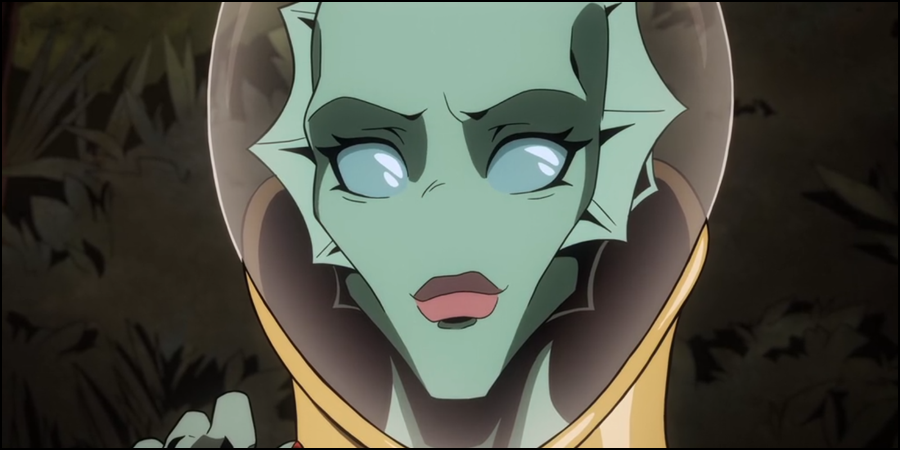 Nina smiles and shows some confidence.
A smiling Nina Mazursky from Creature Commandos S1E7