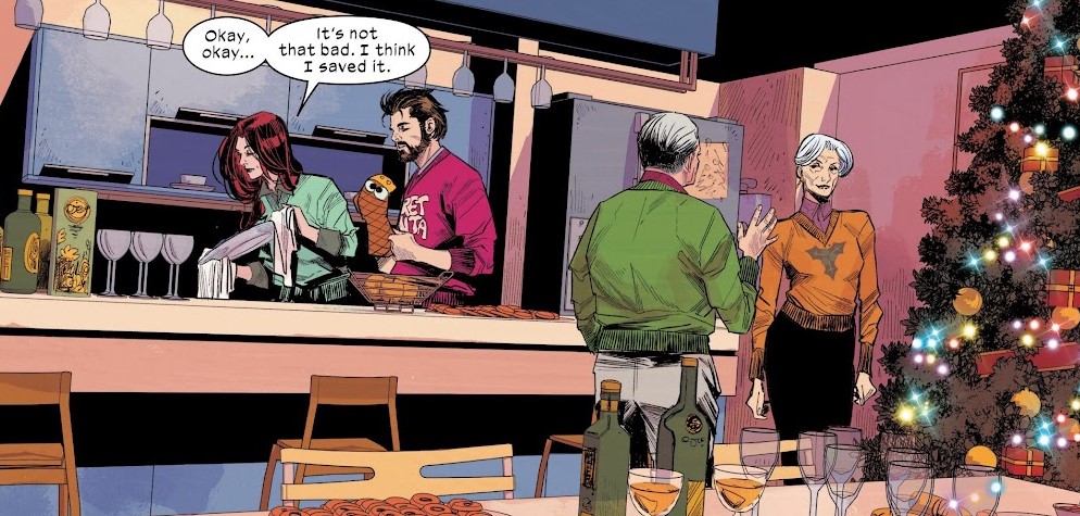 Peter says nothing the entire issue. When you find out why it makes the issue all the creepier.