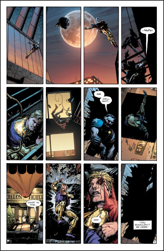 Ozymandias escapes the Comedian in Doomsday Clock.