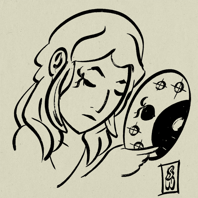 Shal's brush illustration of the Moonmaiden.