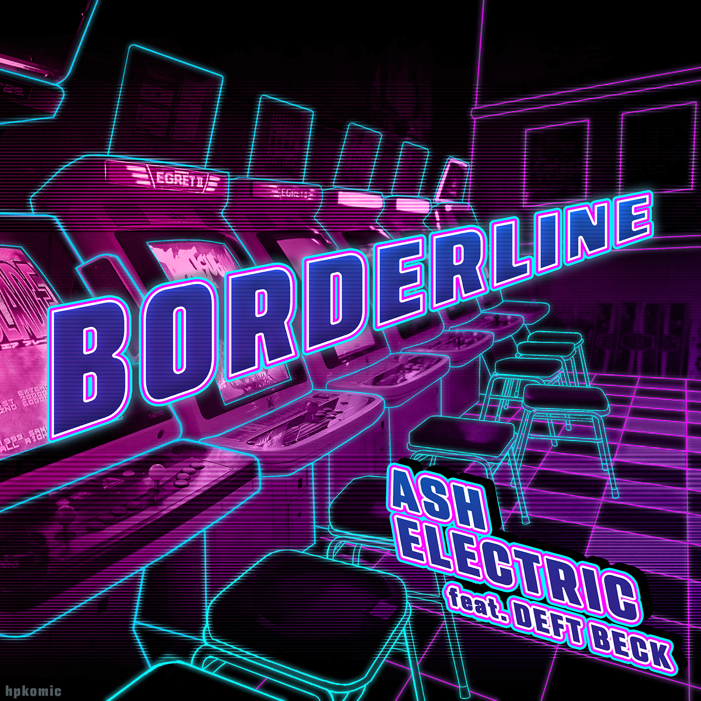"Borderline" album art by David Davis, for Ash Electric.