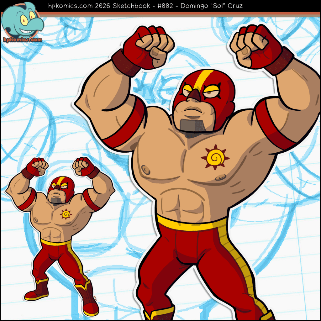 luchador sketchbook illustrations