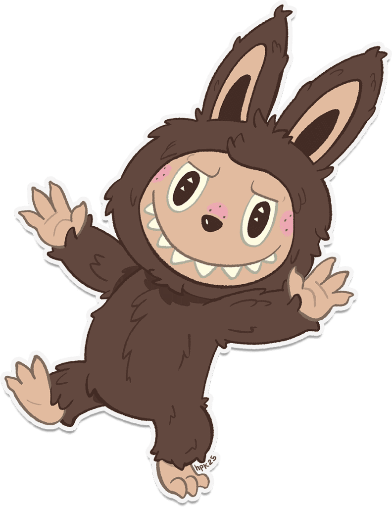 labubu key art walking like a toddler