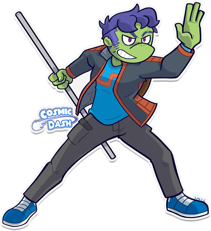An illustration depicting Dash Kameku from Cosmic Dash