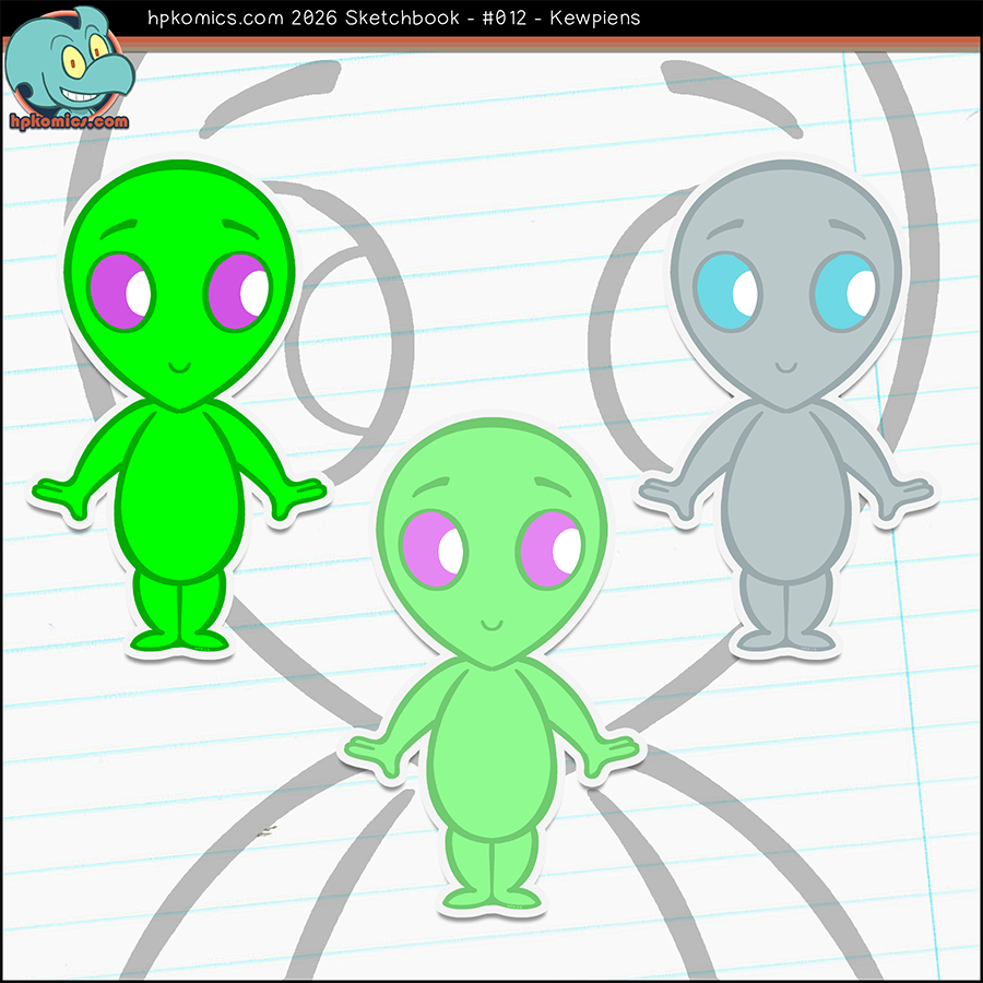 Cute little kewpie-doll inspired aliens.